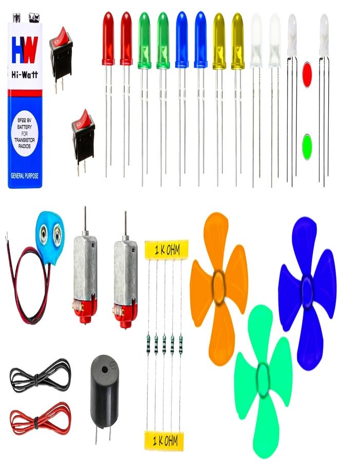 CodifyMonk Science Kit | 31 Components | Summer Project Experiment Kit | Art and Craft | Motor Fan Toy Set For Kids | Multicolor - Image 3